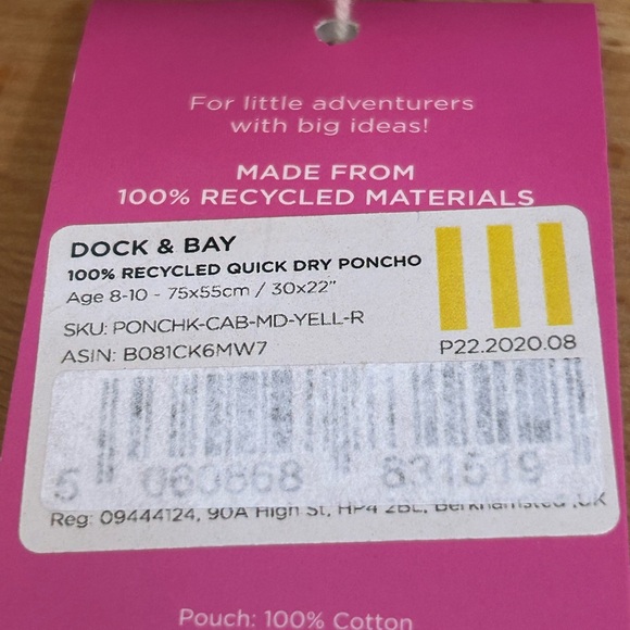 Dock & Bay Mini Quick Dry Poncho - Picture 3 of 3
